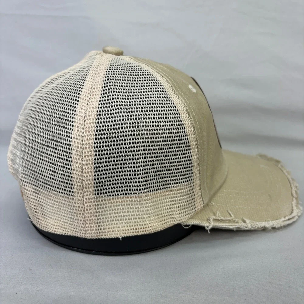Be the Light Matthew 5:14 Christian Distressed Trucker Hat Snapback Cap Tan